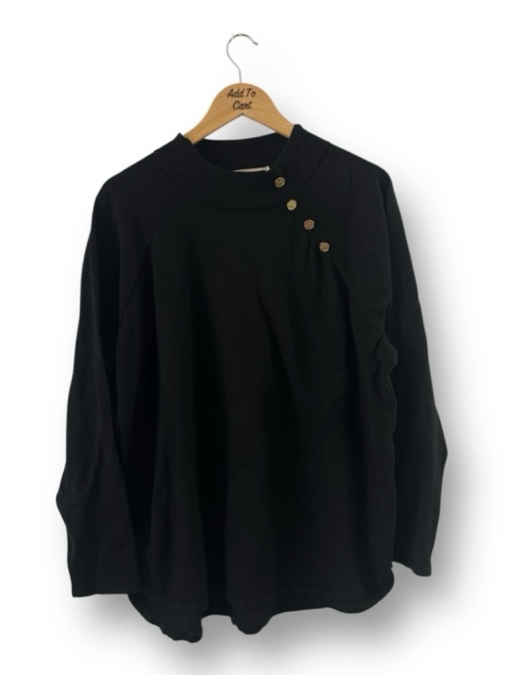 Michael Kors Black Sweater with Gold MK Buttons